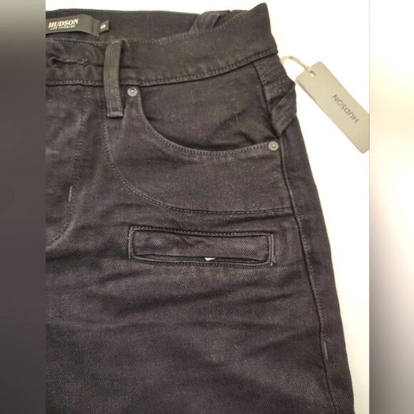 Hudson Blunder V2 Skinny Biker Moto Motorcycle Jeans Pants Black Denim Sz 29 - Picture 5 of 16